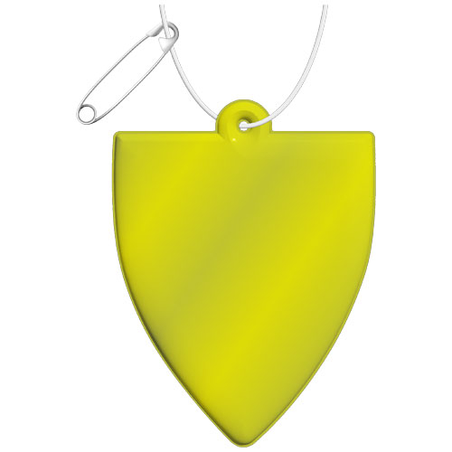 Attache réfléchissante personnalisable en forme de badge Jaune néon